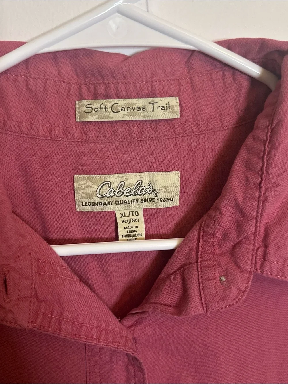 Cabelas Shirt Womens XL Rose Cotton Short Sleeve Button Up Soft Canvas Trail Vtg - Picture 4 of 6
